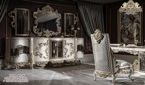 Conjunto de muebles tallados de plata de lujo para comedor, conjunto de tallado pesado de estilo europeo, muebles de comedor de plata, sofá tallado clásico - Product Image 4