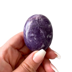 Lepidolite Palm Stones / Wholesale High Quality Lepidolite Palm Stones / Bulk Lepidolite Crystal Palm Stones - Product Image 1