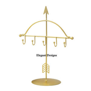 Luxury Silver Jewelry <b>Display</b> Stand with Wooden Base Eco-Friendly Durable <b>Tabletop</b> Home Decor Jewelry Stand - Product Image 5