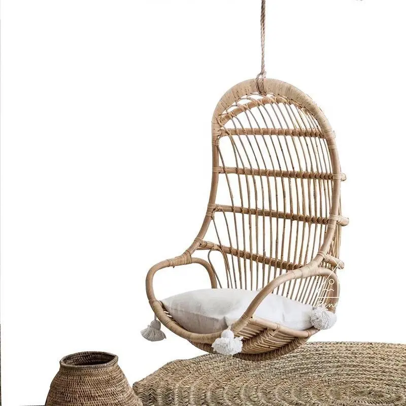 Altalena appeso uovo sedie per camere da letto in Rattan sedia per la vendita canna di lusso in sedia di decorazione per la casa di Interior Design Artwork