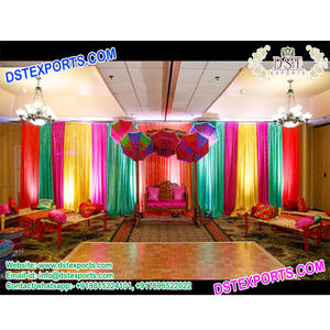 Punjabi Cultural Mehndi Ceremony Stage Sangeet <b>Party</b> Punjabi <b>Decoration</b> Indian Traditional Mehndi Ceremony Stage <b>Set</b> Decor USA - Product Image 1