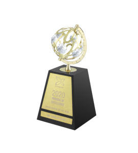 Crystocraft, trofeo de hierro chapado en oro personalizado, premio de cristal de Metal, recuerdo de Europa, globo de cristales de corte brillante decorado - Product Image 3