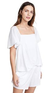 Fashionable Wholesale night wear <b>2</b> <b>piece</b> half sleeve short white cotton striped pajama sets women Night Wear Set - Product Image 4