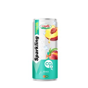 Bebida vitamínica y mineralizante con sabor a melocotón brillante Nawon, 250 ml, lata de aluminio de calidad premium, Vietnam, 24 meses de duración. - Product Image 1