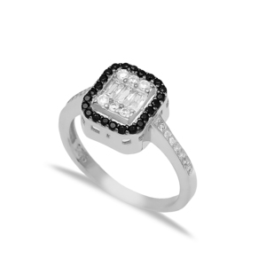 Anillo de racimo cuadrado con forma geométrica para mujer, joyería de plata de ley 925 artesanal, elegante, venta al por mayor - Product Image 4