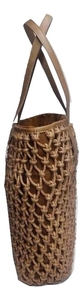 Sacs à main fourre-tout tissés en cuir véritable pour femmes avec fermeture ouverte Logo personnalisé - Product Image 2