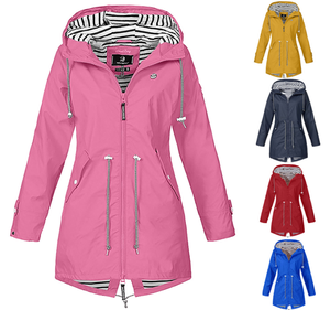 Custom Wholesale New Design Waterproof & Windbreaker Woven Artwork Fashion Professional Women Running Jacket / <b>Long</b> <b>Coat</b> - Product Image 4