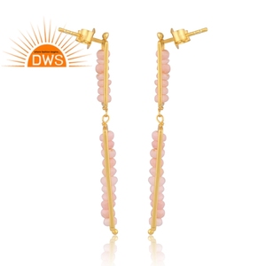 925สเตอริงเงินธรรมชาติสีชมพูโอปอลอัญมณีต่างหูห้อยสำหรับผู้หญิงเครื่องประดับสำหรับผู้หญิงของขวัญสำหรับผู้หญิงสำหรับเธอ - Product Image 4