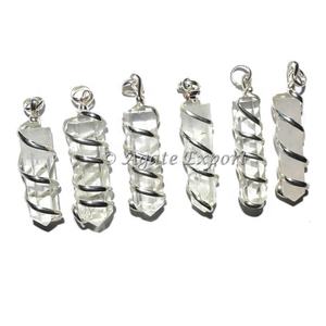 Colgantes de envoltura de lápiz de cuarzo de cristal artesanales de piedra semipreciosa - Product Image 1