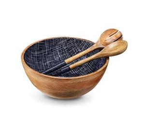 Cuenco de madera para tenedor, cuchara, tazón decorativo de madera para fiesta, pulido para uso doméstico, venta al por mayor - Product Image 3