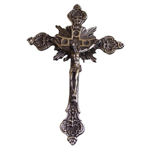 Croix religieuse en aluminium blanc, décoration murale pour la maison, croix en métal à suspendre au mur, décorations murales, type vaisselle - Product Image 4