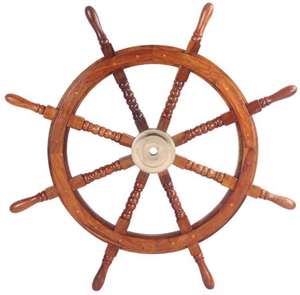 36" Wooden <b>Ship</b> <b>Wheel</b> ~ Collectible Nautical <b>Ship</b> <b>Wheel</b> ~ Classic Home Decorative Wall Gift Item - Product Image 1