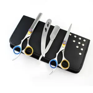 High Quality Barber Scissors and Shaving Razors Set Stainless Steel Barber Shears Set