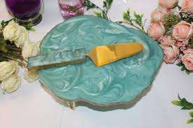 Latest Design <b>Epoxy</b> <b>Resin</b> Cake Stand in Different Color with Metal Stand for Wedding Party Decorate Products - Product Image 4