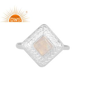 ผู้จัดจำหน่ายแหวนปรับสายรุ้งมูนสโตนเครื่องประดับเงินแท้ดีไซน์คลาสสิก - Product Image 1