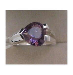 Women's 925 Sterling <b>Silver</b> Amethyst Heart-Shape Ring Prong Setting Best Gemstone <b>Set</b> Rhodium Plating 14K Engagement Wedding - Product Image 1
