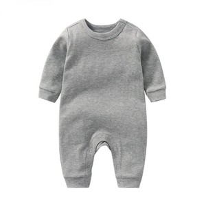 Ropa de dormir de algodón para bebé, niño y niña, botón en el hombro, sin reposapiés, manga larga - Product Image 4