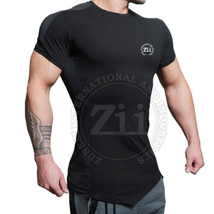 T-shirts de fitness pour hommes, séchage rapide, respirants, écologiques, en coton/polyester, motif uni, personnalisables, légers, grandes tailles, prix bas - Product Image 2