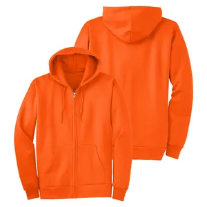 Orange Color 100% Cotton Pullover Warm Men's Hoodie / Men's Sweatshirt Wholesale Price From Bangladesh