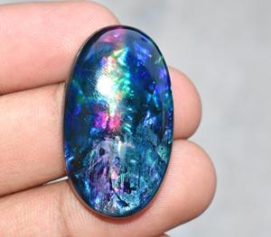 Ammolita azul de cuarzo sintética, GEMA de ammolita azul de cuarzo sintética - Product Image 3