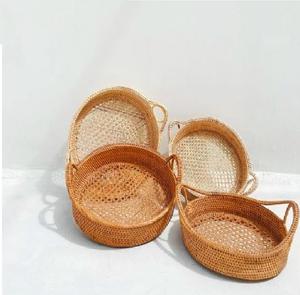 ถาดอาหารหวายรูปหัวใจดีไซน์คลาสสิกงานสานสีน้ำตาลเหมาะสำหรับเครื่องครัวและอุปกรณ์บนโต๊ะอาหารการเสิร์ฟชา - Product Image 4