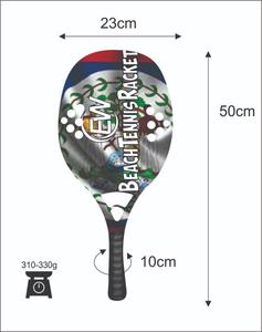 Raquettes de beach tennis et de padel sur mesure, face 100% verre, poignée en fibre de carbone, poids 320-340g, personnalisation de votre logo et de vos combinaisons de couleurs - Product Image 2
