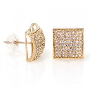 0.65 TCW Exclusive Round Diamond Cluster Stud <b>Earrings</b> in 10K Yellow Gold | Real Diamond Screw <b>Back</b> <b>Earrings</b> for Women Jewellery - Product Image 1