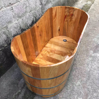 Baignoire en bois écologique intégrée à prix avantageux avec fonction massage et accessoires pour salle de bain 99GD
