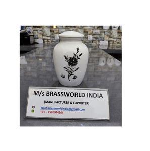 Flor negra de aluminio pintada a mano, urna de cremación, suministros funerarios - Product Image 1