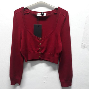 Suéter de Moda para Mujer, Manga Larga, Casual, Cuello en V, con Botones, para Oficina, Lote de Bangladesh - Product Image 1