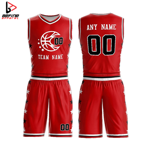 2024 Men's Reversible Basketball Uniform Set New Design Red <b>Outdoor</b> Sports Suit Breathable Plus Size with Comfortable Fit - Product Image 5