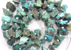 Haute qualité 50 pièces pierre précieuse de chrysocolle naturelle forme inégale brute perceuse centrale fabrication de bijoux-expédition rapide via DHL FedEx - Product Image 5