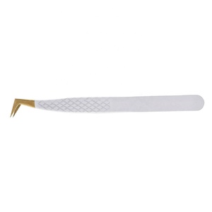 Pince à épiler professionnelle pour extensions de cils Volume en acier inoxydable pointes droites incurvées Trouver l'icône similaire - Product Image 4