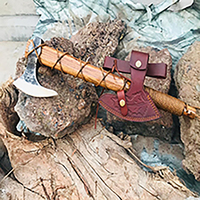 Lot de 20 haches MDM Viking en acier carbone Damas, manche en bois de rose, dureté HRC52-58, 600g, lame de 5 pouces