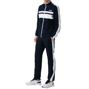 Latest Design Men's Zipper Sweatshirt Hoodie With Stripped Track Pants Sports Tracksuit Set With Your Own Logo - Product Image 6