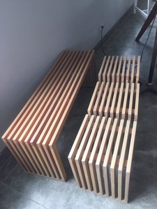 Chaise extérieure moderne de banc de patio en bois massif pour jardins et parcs - Product Image 3