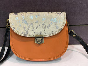 Sacs en cuir véritable Sac à main en cuir de fourrure métallique Sac à bandoulière Sacs en cuir recyclé pour femmes - Product Image 2