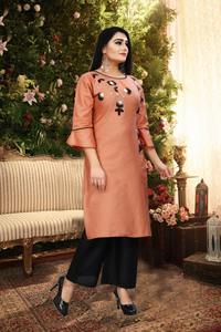 Kurti en soie Georgette avec broderie, dernière collection de créateurs, avec palazzo, tenue formelle, prix de gros, vêtement ethnique, vêtement - Product Image 5