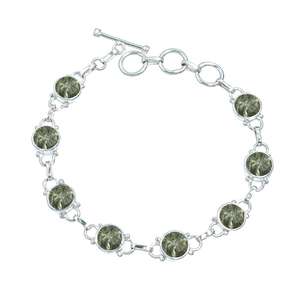 À la mode Seraphinite 925 Solide Bracelet En Argent Sterling Naturel Seraphinite Pierres Précieuses Bracelet En Argent Fait Main Bijoux - Product Image 1