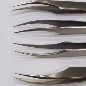 อุปกรณ์ดูแลความงามสเตนเลสสำหรับต่อขนตา,แหนบโปรปลายทรงโลมาปลายมนผิวขัดด้านขนาด12.5ซม. CE - Product Image 3