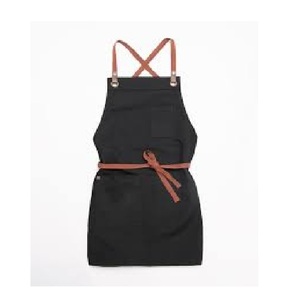 Custom Black Rope Style Modern 100% Organic Cotton GOTS Certified for Restaurant Bbq Baking Cloth Apron Short Size Printed Apron - Product Image 1