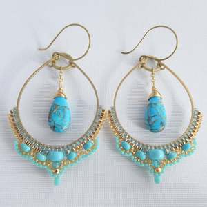 Pendientes de cuentas hechos a mano Happiness - Product Image 1