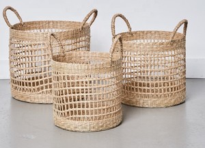 Ensemble de paniers de rangement en jonc de mer, benne à tissage naturel de haute qualité, vente en gros, livraison gratuite - Product Image 6