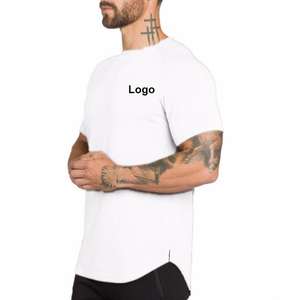 Camiseta de colección de verano ecológica unisex, camiseta informal de talla grande para hombre con estampado de logotipo personalizado, abertura lateral transpirable - Product Image 2