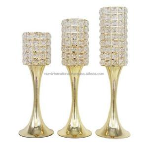Bougeoir de pilier de boule de cristal plaqué or fait à la main pots de bougie et lanternes en métal pour la décoration de la maison et les célébrations de Pâques - Product Image 6