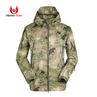 Chaqueta Ligera de Senderismo para Hombre con Estampado de Camuflaje, Cierre Completo, Diseño Transpirable y Resistente al Viento