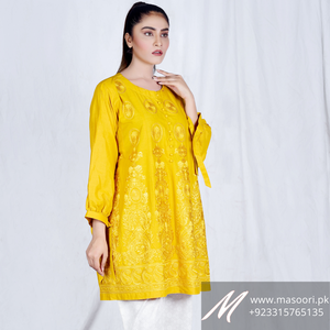 Tela de algodón de alta calidad para mujer, diseños de Bordado de hilo automático Kurta/Kurti Masoori, colección de verano, India y Pakistán - Product Image 3