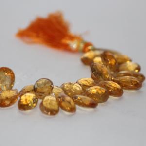 10mm 12mm 14mm Citrine Naturelle Facettes Poire Briolette Perles De Pierres Précieuses Brin Grossiste Revendeur Meilleur Prix Fournisseur Commande Alibaba - Product Image 1