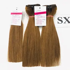 Add To Your Cart Now! Favorite Hair Style Brown Bone Straight Hair Weft Natural Color Easy To Wear Real Human Hair