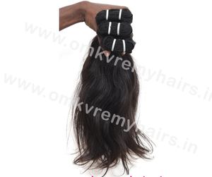 Proveedor-Muestra de cutícula virgen cruda alineada cabello humano Remy natural indio máquina de ondas rectas doble trama extensiones de cabello alto - Product Image 2
